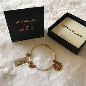 Alex And Ani Initials Collection "N" Bangle